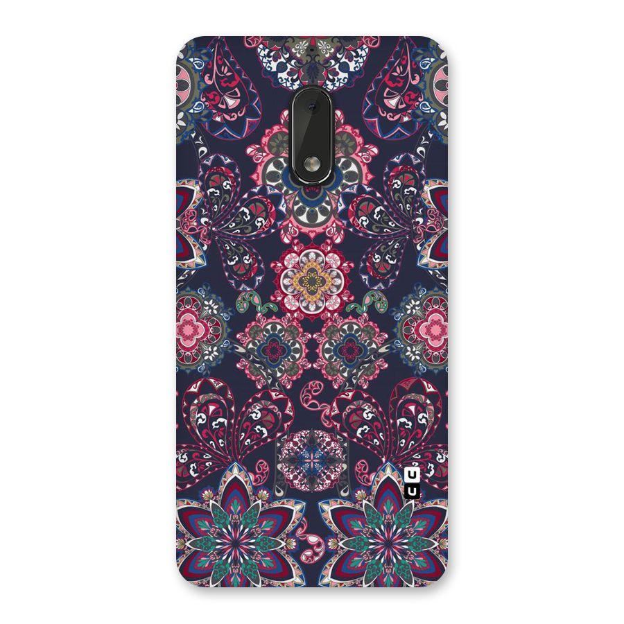 Navy Blue Bloom Pattern Back Case for Nokia 6