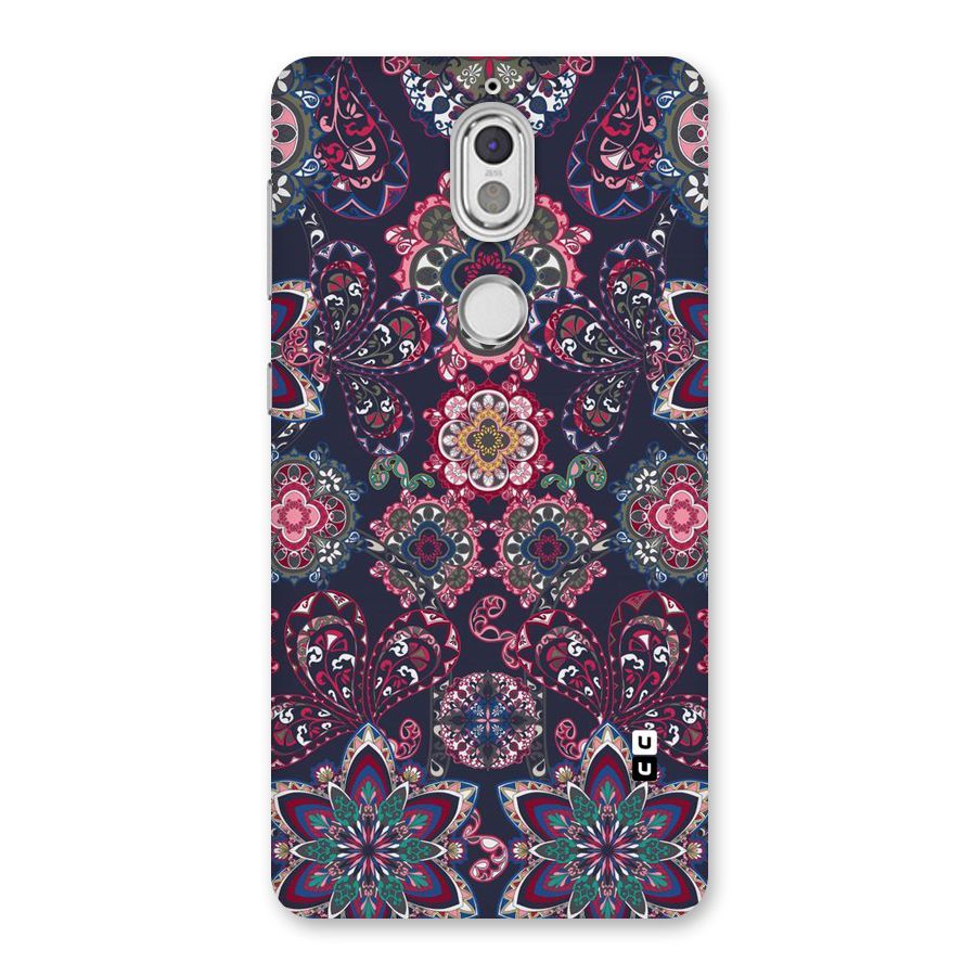 Navy Blue Bloom Pattern Back Case for Nokia 7