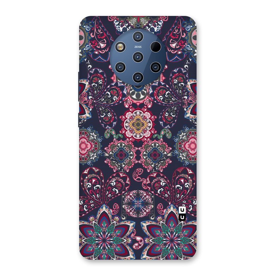 Navy Blue Bloom Pattern Back Case for Nokia 9 PureView