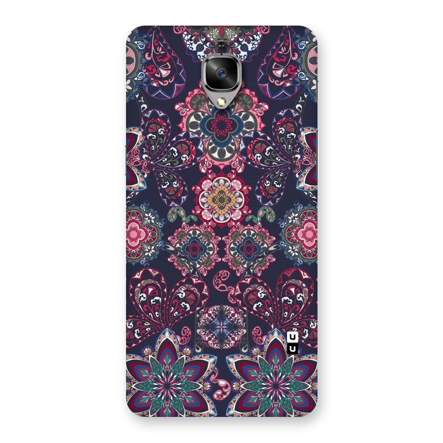 Navy Blue Bloom Pattern Back Case for OnePlus 3