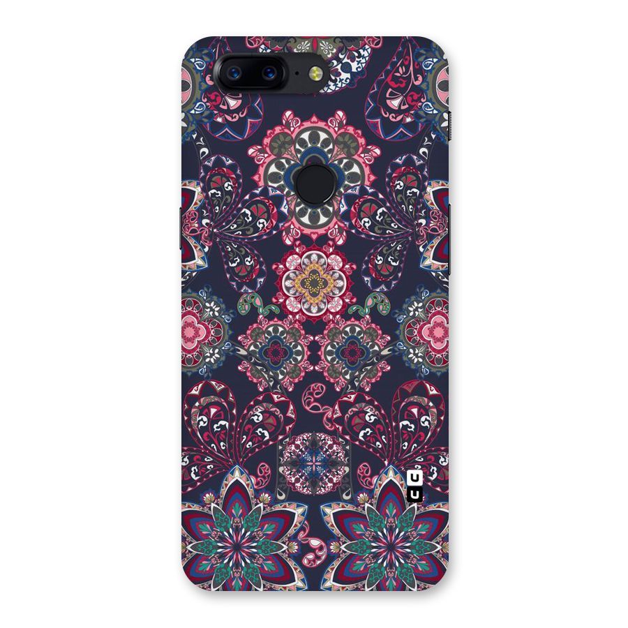 Navy Blue Bloom Pattern Back Case for OnePlus 5T