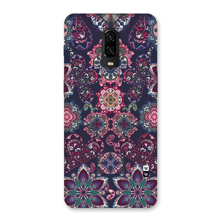 Navy Blue Bloom Pattern Back Case for OnePlus 6T