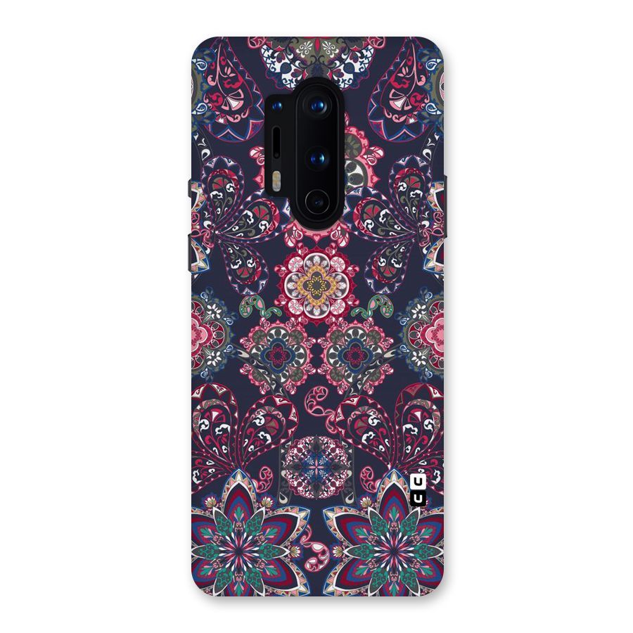 Navy Blue Bloom Pattern Back Case for OnePlus 8 Pro