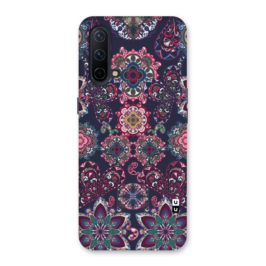 Navy Blue Bloom Pattern Back Case for OnePlus Nord CE 5G