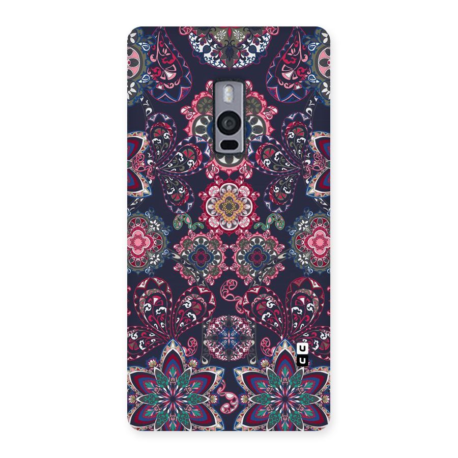 Navy Blue Bloom Pattern Back Case for OnePlus Two