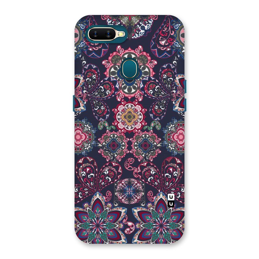 Navy Blue Bloom Pattern Back Case for Oppo A11k