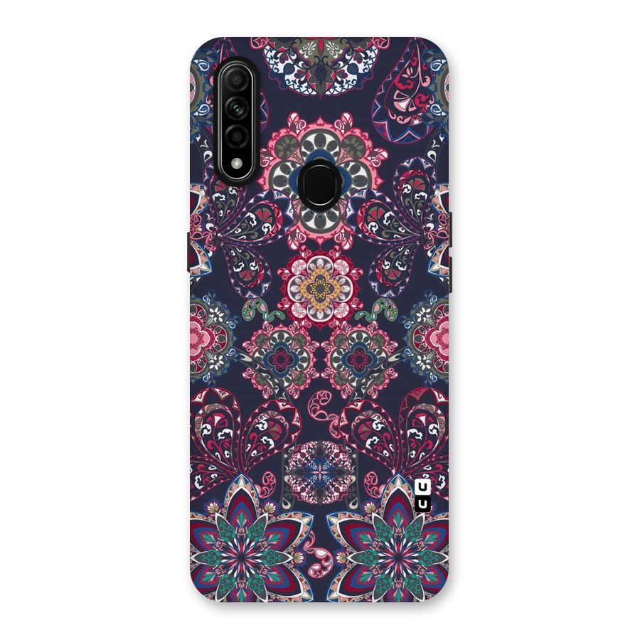 Navy Blue Bloom Pattern Back Case for Oppo A31
