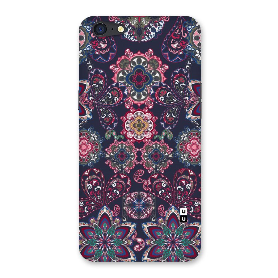 Navy Blue Bloom Pattern Back Case for Oppo A71