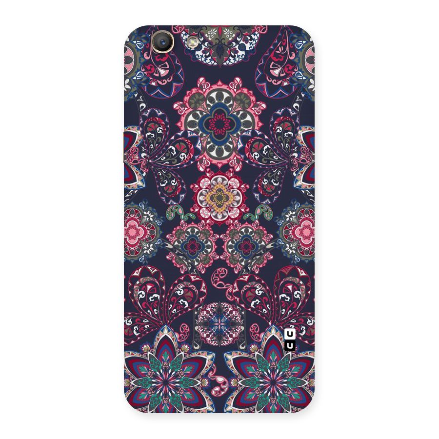 Navy Blue Bloom Pattern Back Case for Oppo F1s