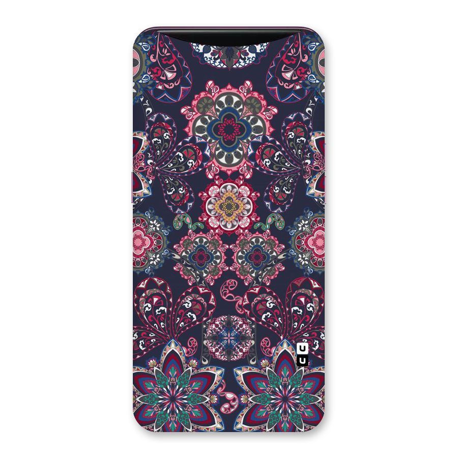 Navy Blue Bloom Pattern Back Case for Oppo Find X