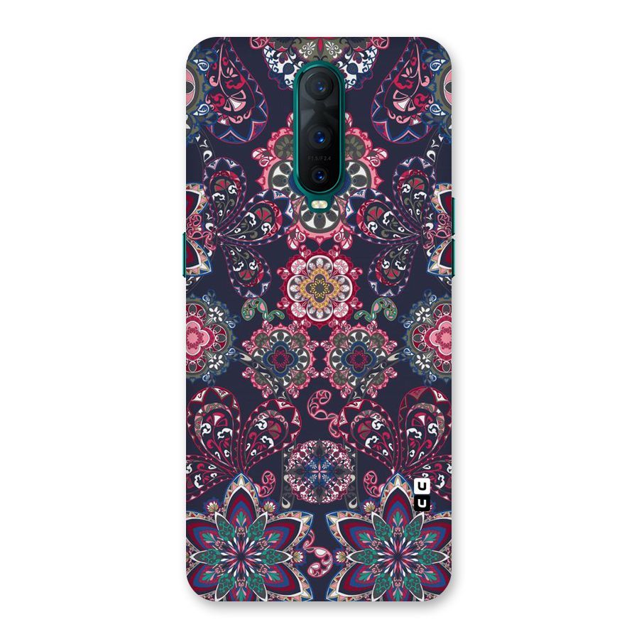 Navy Blue Bloom Pattern Back Case for Oppo R17 Pro