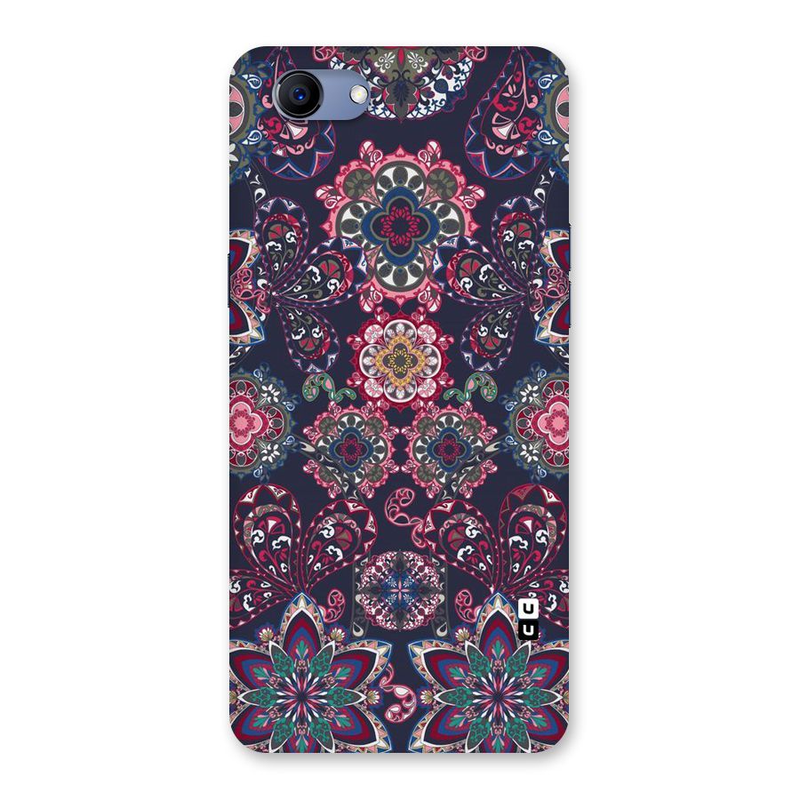 Navy Blue Bloom Pattern Back Case for Oppo Realme 1