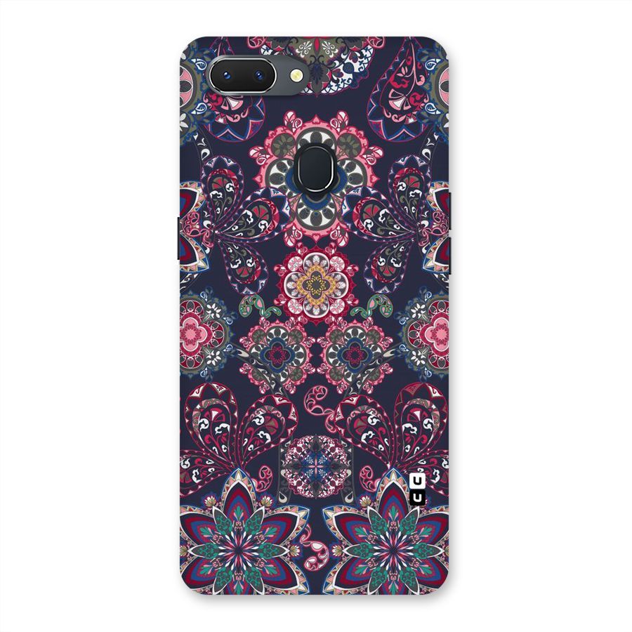 Navy Blue Bloom Pattern Back Case for Oppo Realme 2