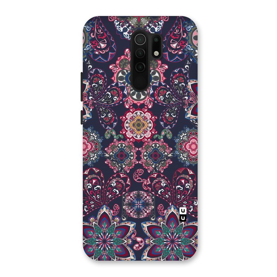 Navy Blue Bloom Pattern Back Case for Poco M2