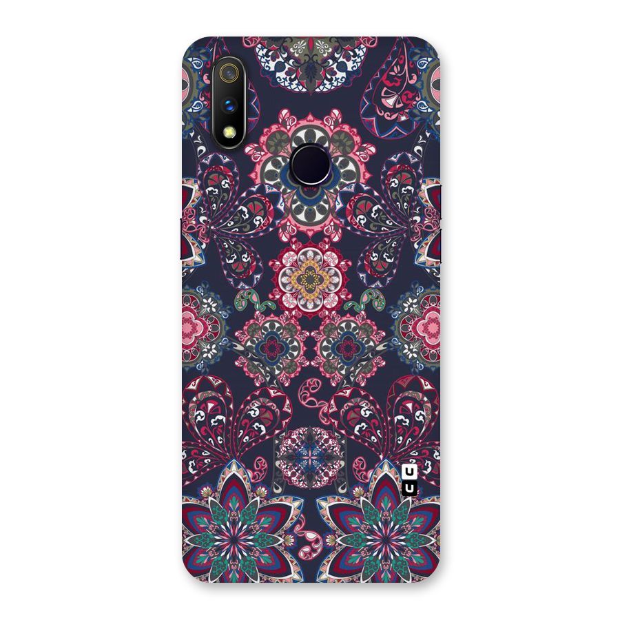 Navy Blue Bloom Pattern Back Case for Realme 3 Pro