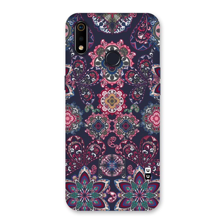 Navy Blue Bloom Pattern Back Case for Realme 3i
