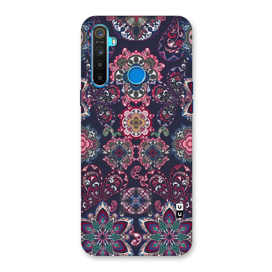 Navy Blue Bloom Pattern Back Case for Realme 5