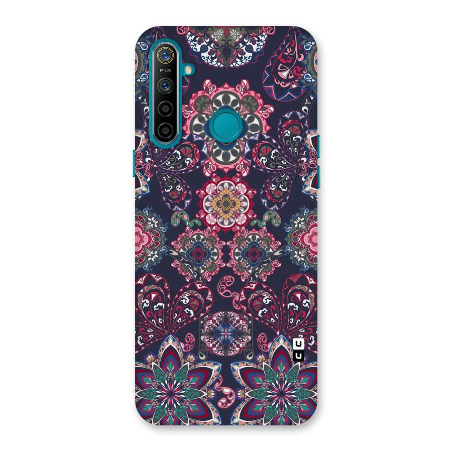 Navy Blue Bloom Pattern Back Case for Realme 5i