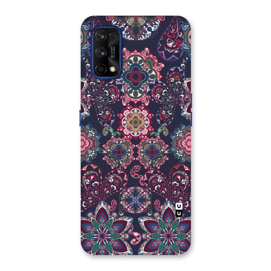Navy Blue Bloom Pattern Back Case for Realme 7 Pro