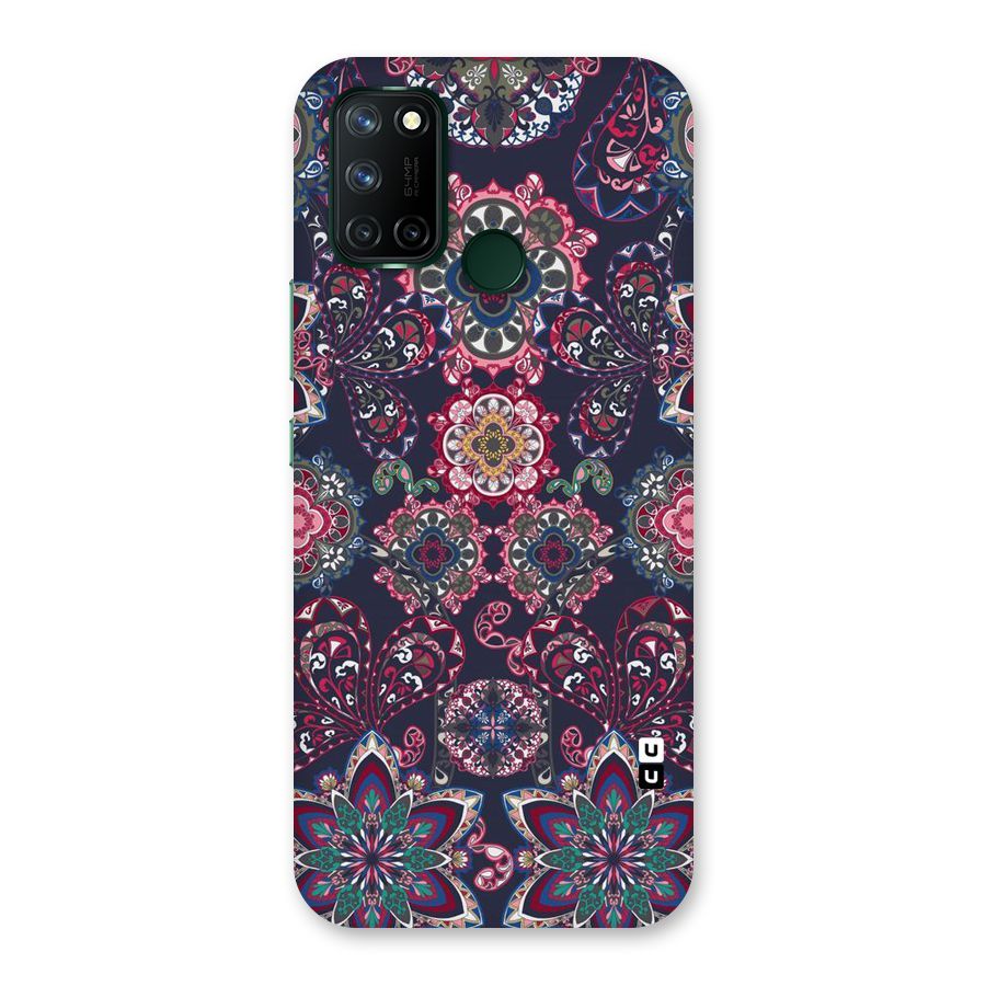 Navy Blue Bloom Pattern Back Case for Realme 7i