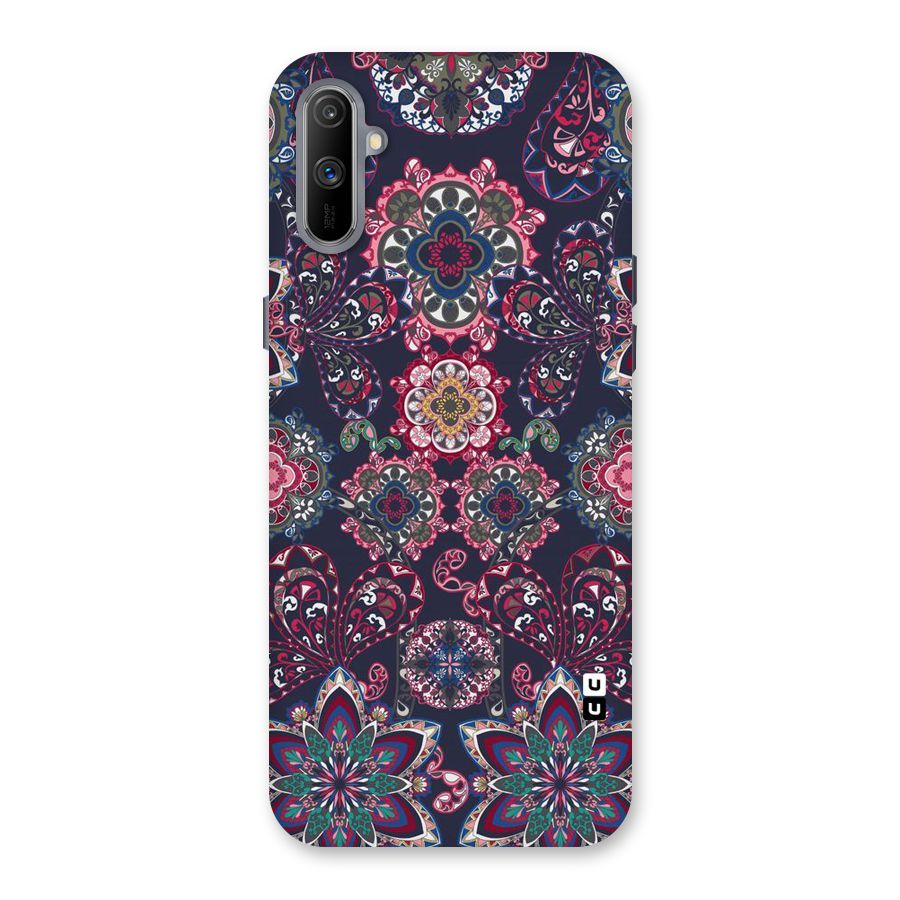 Navy Blue Bloom Pattern Back Case for Realme C3