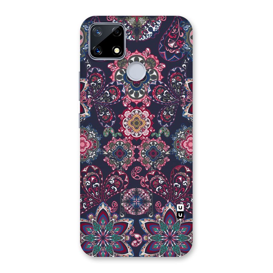 Navy Blue Bloom Pattern Back Case for Realme Narzo 20