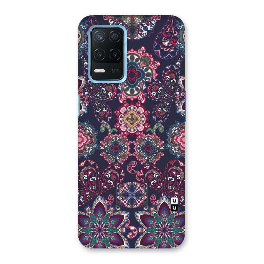 Navy Blue Bloom Pattern Back Case for Realme Narzo 30 5G