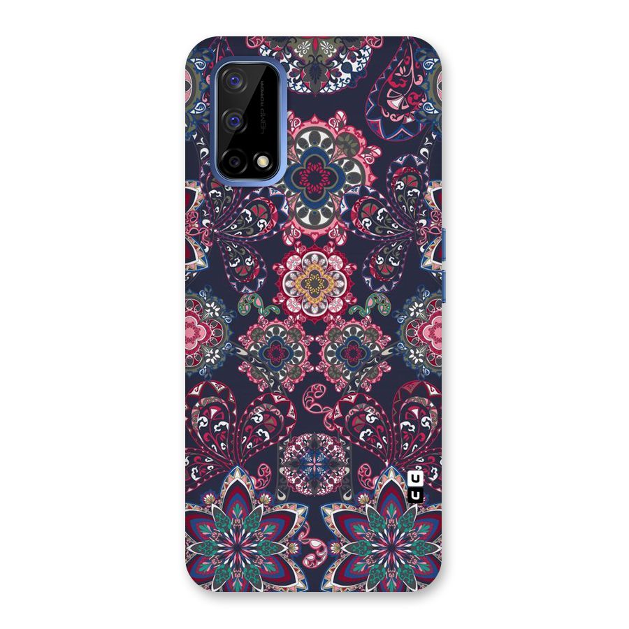 Navy Blue Bloom Pattern Back Case for Realme Narzo 30 Pro