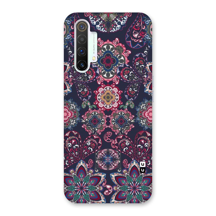 Navy Blue Bloom Pattern Back Case for Realme X3