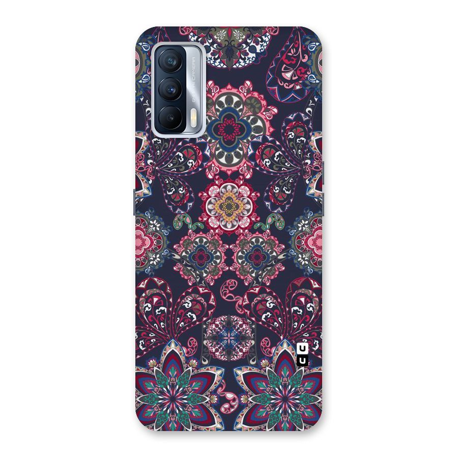 Navy Blue Bloom Pattern Back Case for Realme X7