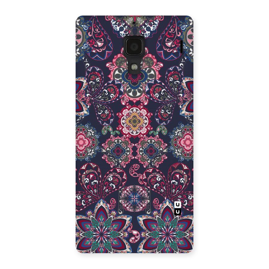 Navy Blue Bloom Pattern Back Case for Redmi 1S