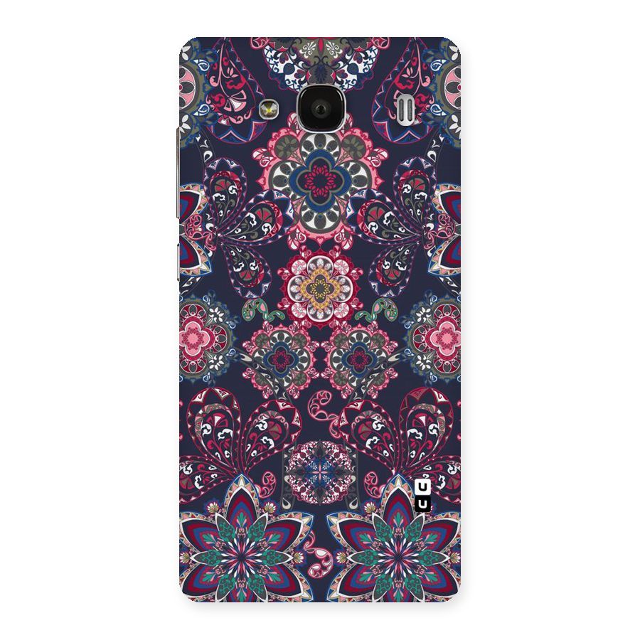 Navy Blue Bloom Pattern Back Case for Redmi 2s