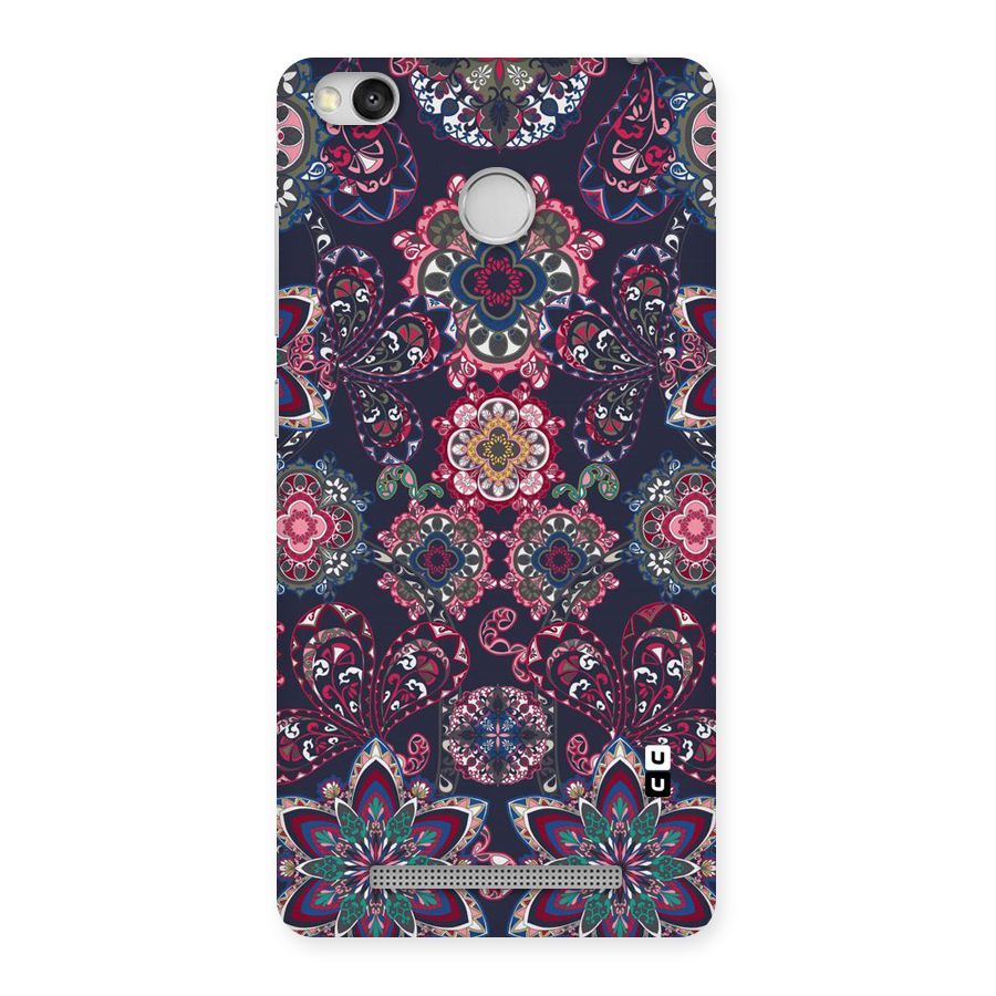 Navy Blue Bloom Pattern Back Case for Redmi 3S Prime
