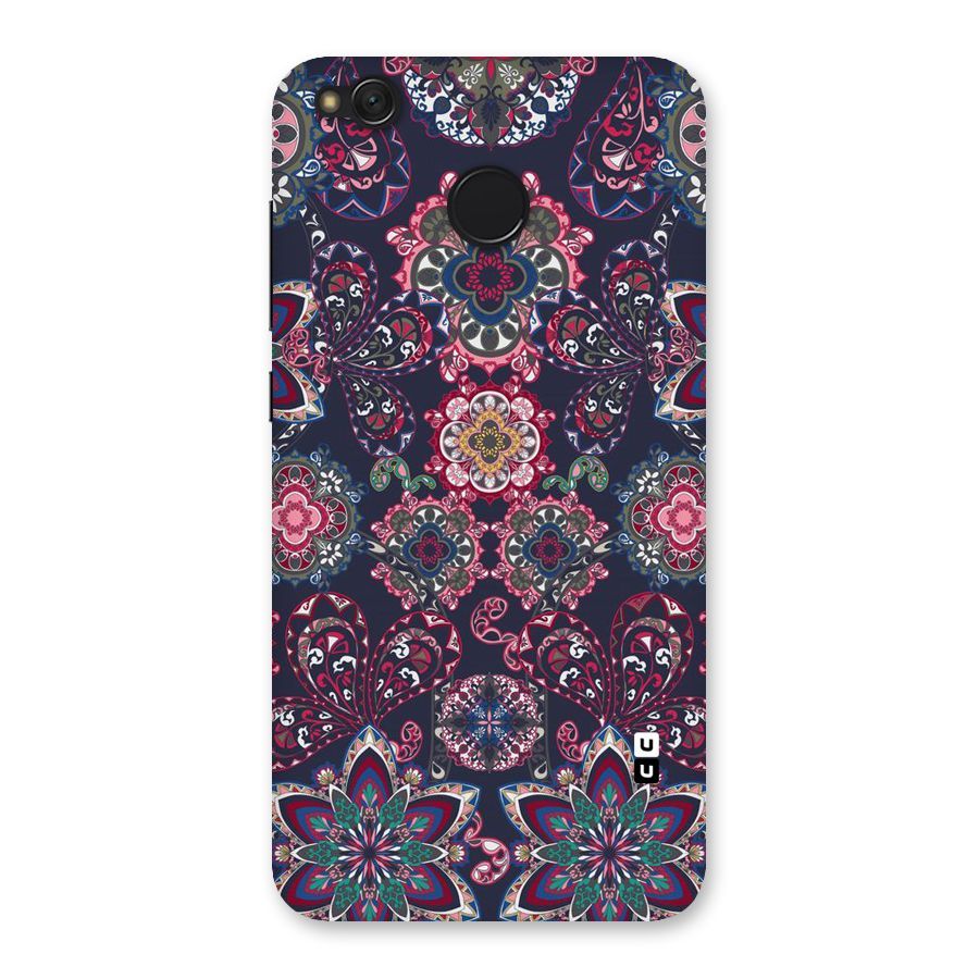 Navy Blue Bloom Pattern Back Case for Redmi 4