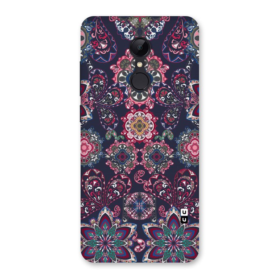 Navy Blue Bloom Pattern Back Case for Redmi 5