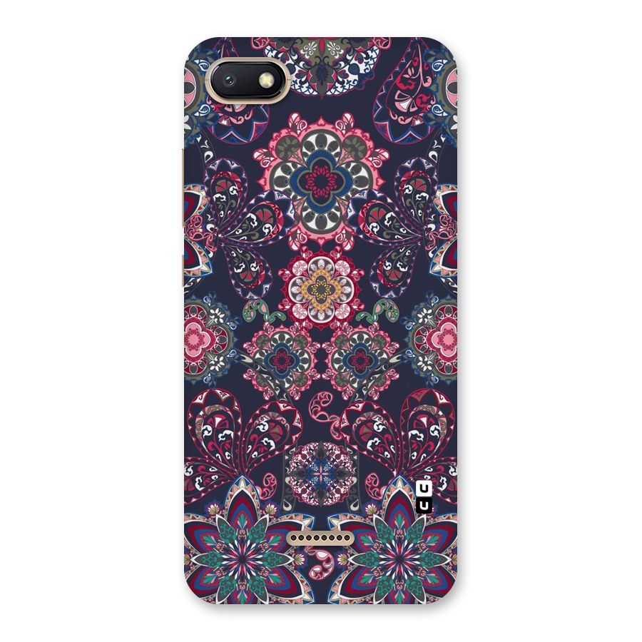 Navy Blue Bloom Pattern Back Case for Redmi 6A