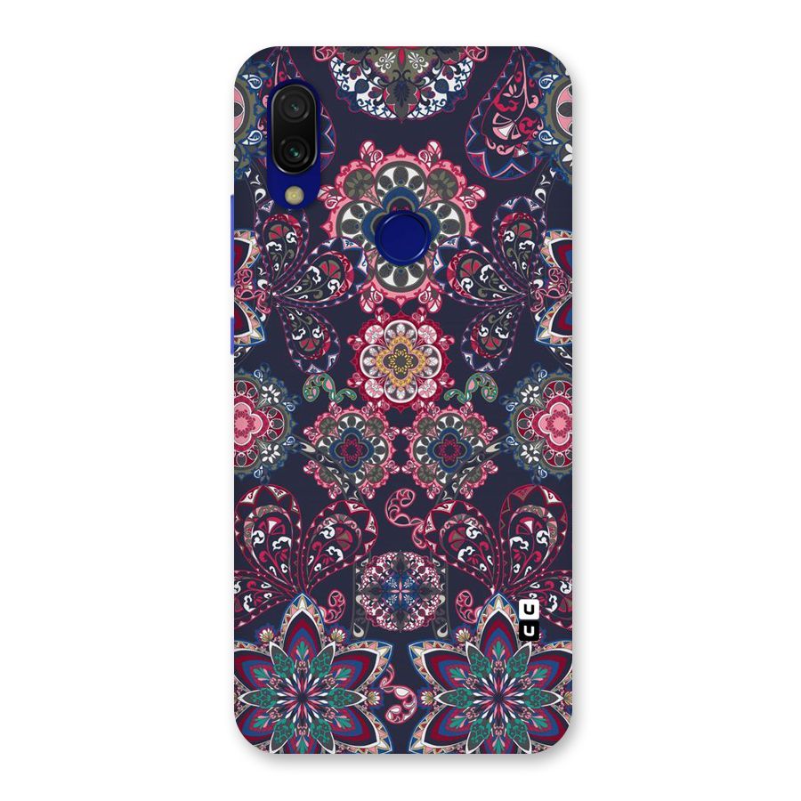 Navy Blue Bloom Pattern Back Case for Redmi 7