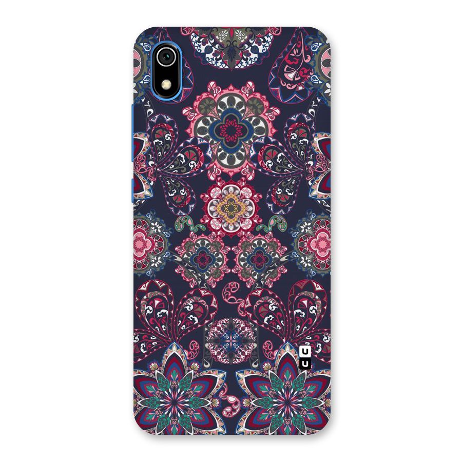 Navy Blue Bloom Pattern Back Case for Redmi 7A