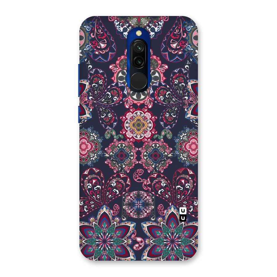 Navy Blue Bloom Pattern Back Case for Redmi 8