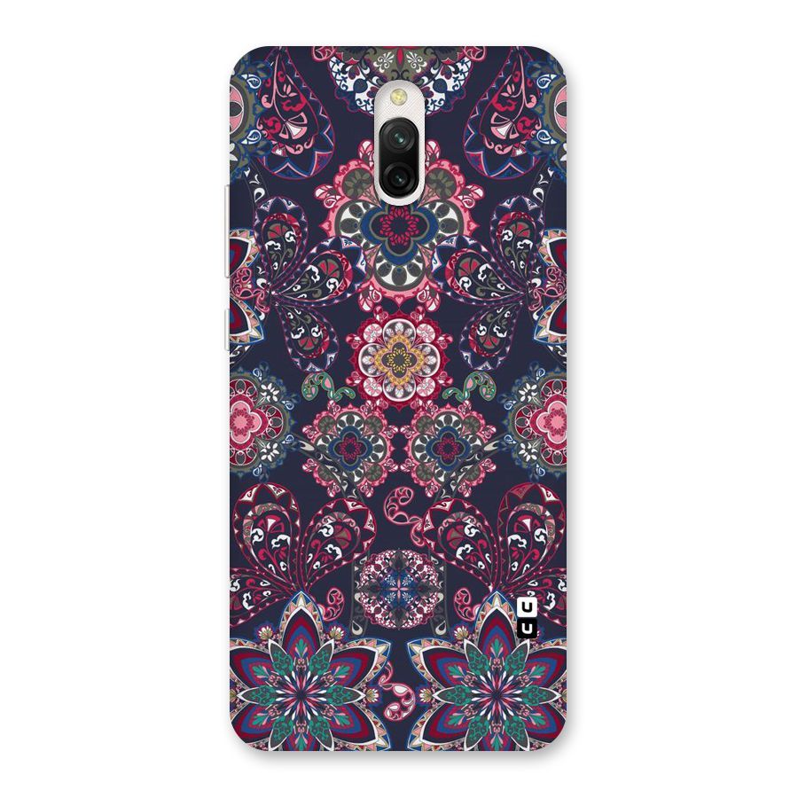 Navy Blue Bloom Pattern Back Case for Redmi 8A Dual