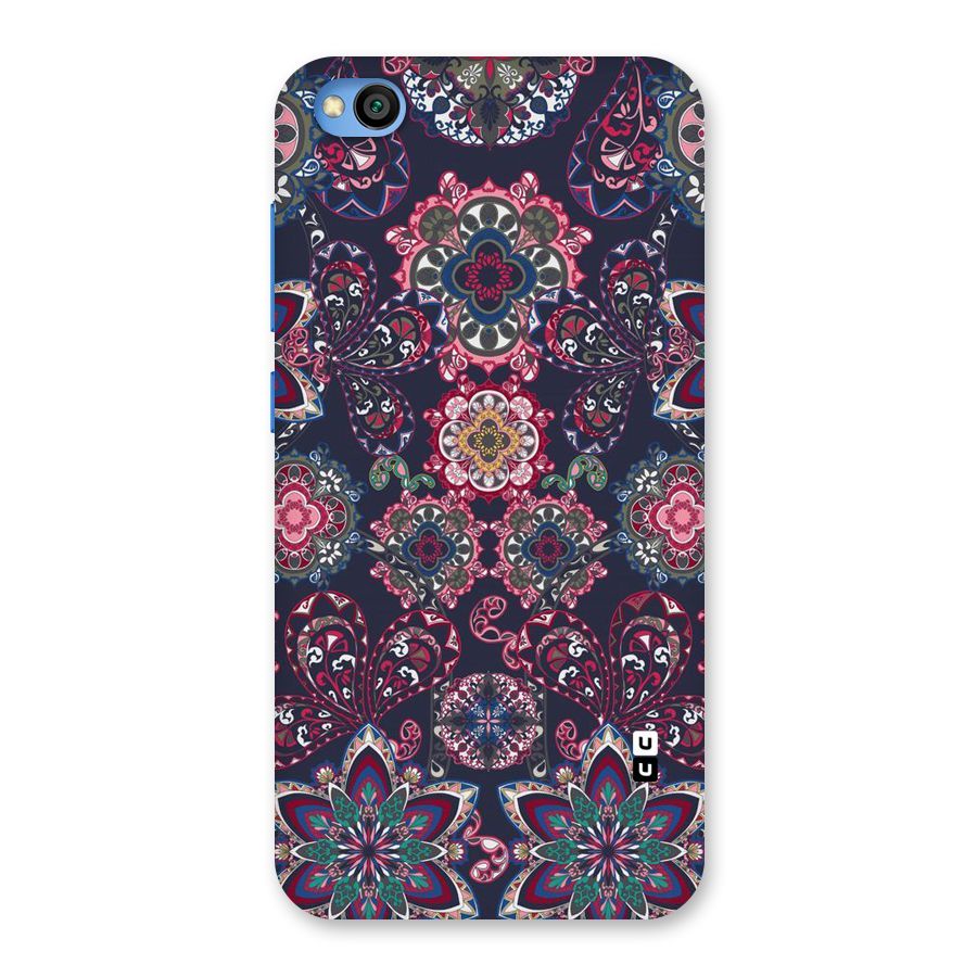 Navy Blue Bloom Pattern Back Case for Redmi Go
