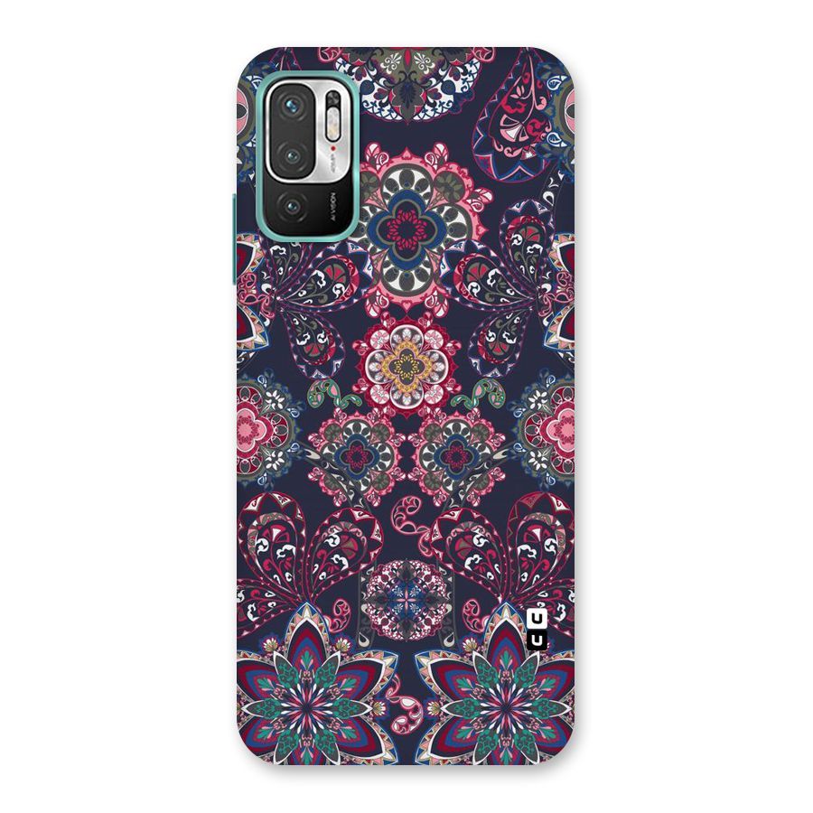 Navy Blue Bloom Pattern Back Case for Redmi Note 10T 5G