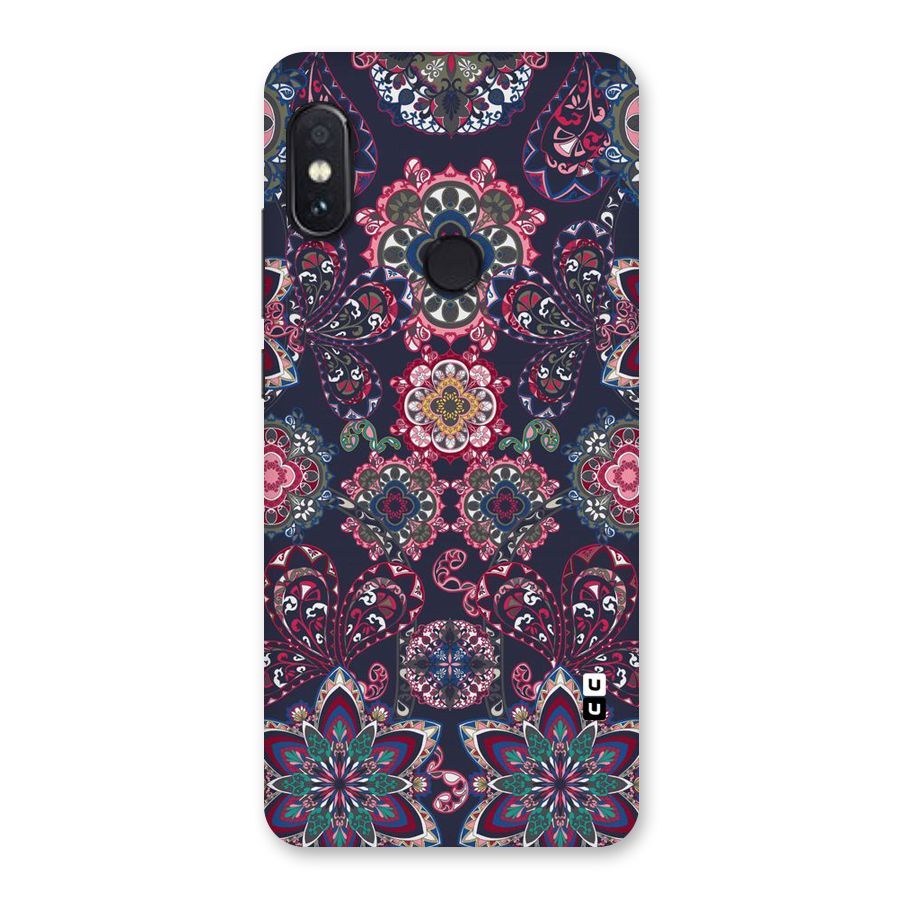 Navy Blue Bloom Pattern Back Case for Redmi Note 5 Pro
