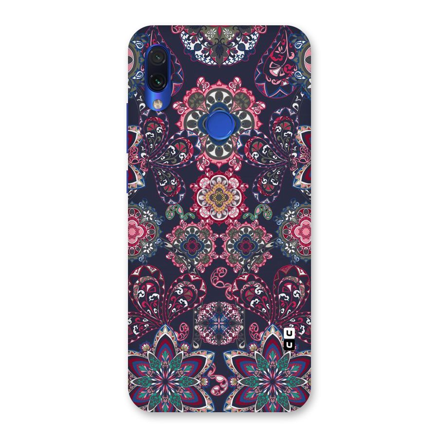 Navy Blue Bloom Pattern Back Case for Redmi Note 7