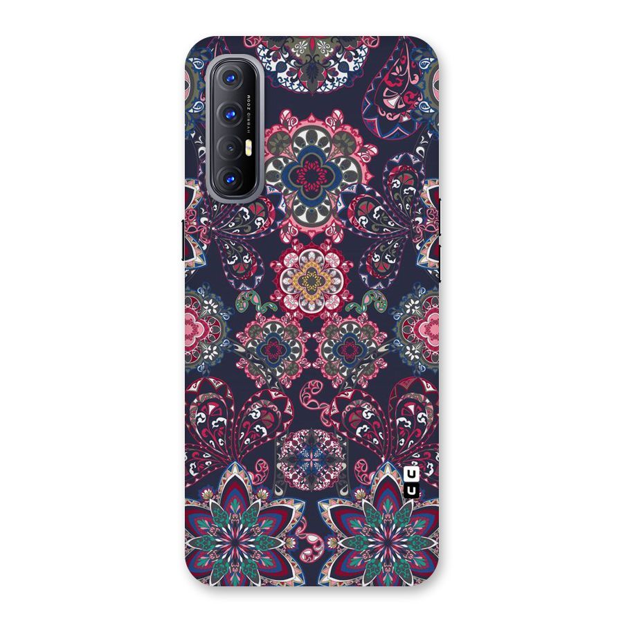Navy Blue Bloom Pattern Back Case for Reno3 Pro