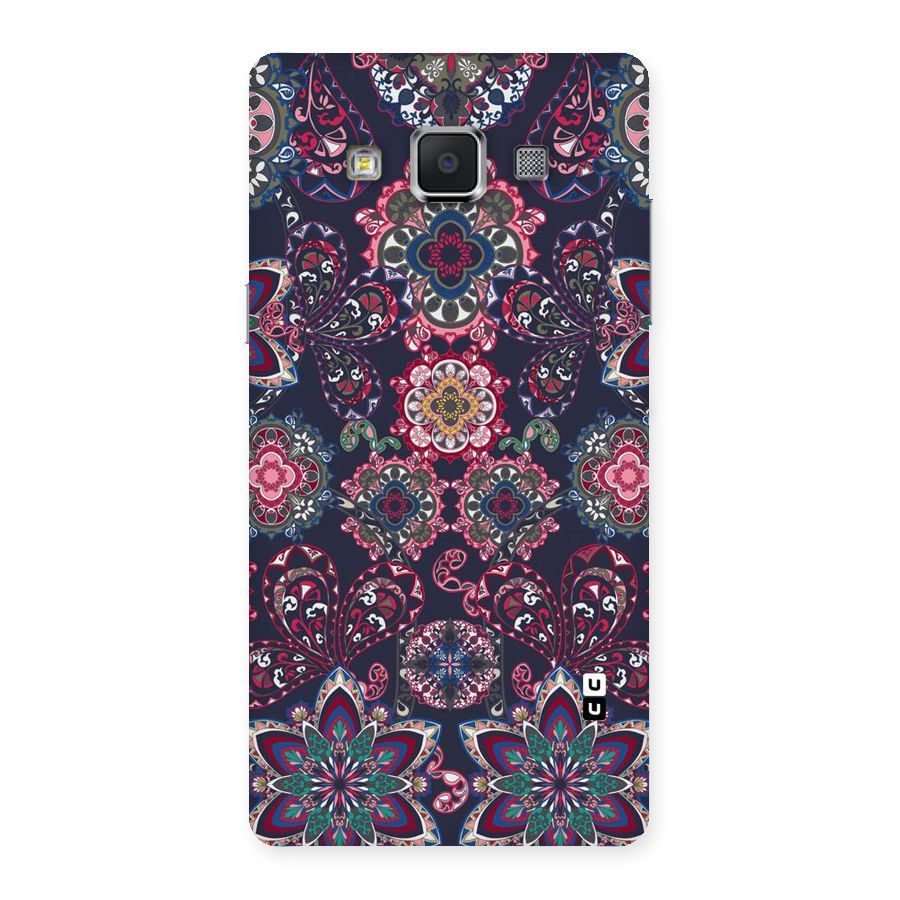 Navy Blue Bloom Pattern Back Case for Samsung Galaxy A5