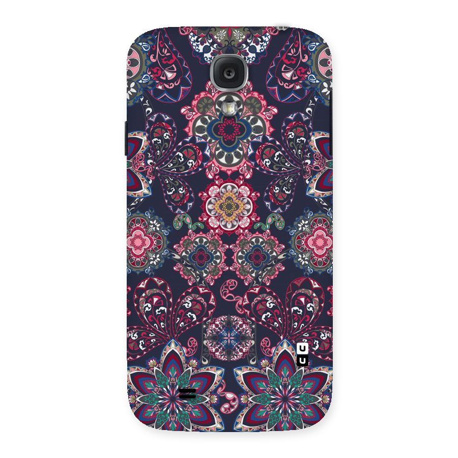 Navy Blue Bloom Pattern Back Case for Samsung Galaxy S4