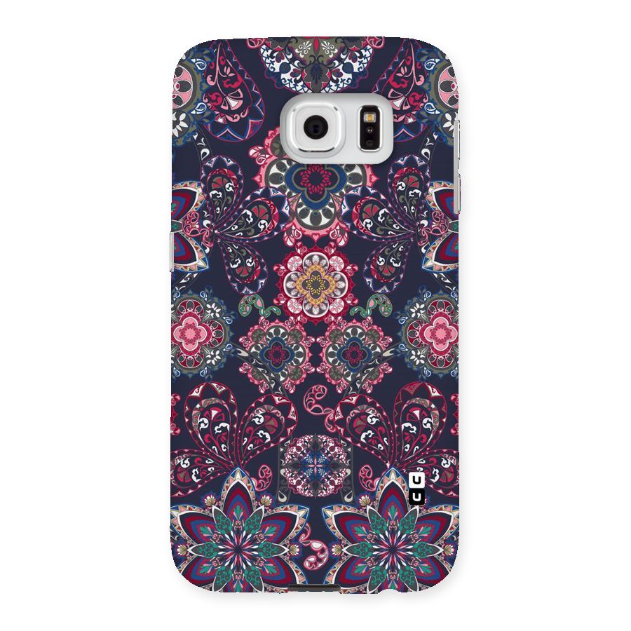 Navy Blue Bloom Pattern Back Case for Samsung Galaxy S6