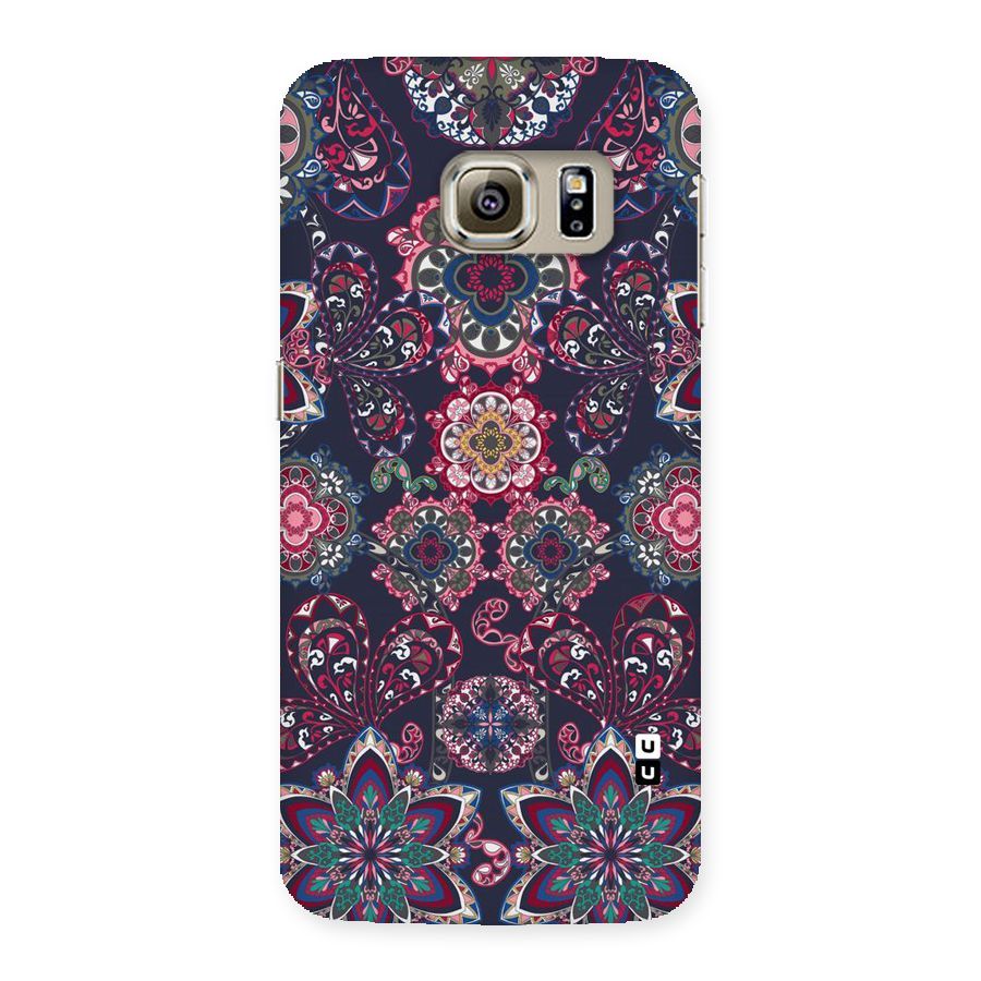Navy Blue Bloom Pattern Back Case for Samsung Galaxy S6 Edge