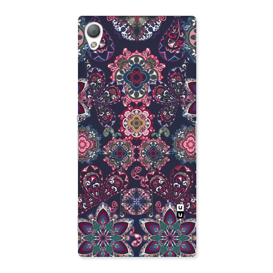 Navy Blue Bloom Pattern Back Case for Sony Xperia Z3